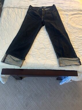 torrid Dark Indigo Cuffed Wide Leg Jeans